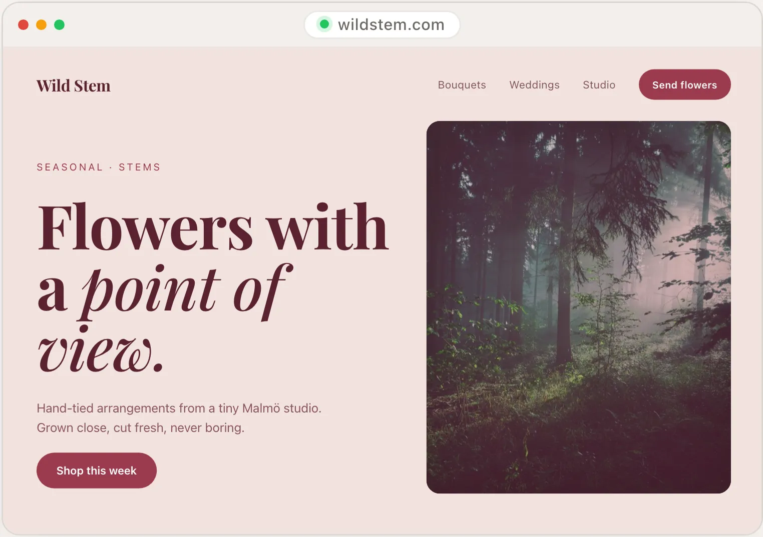 Wild Stem, a florist site