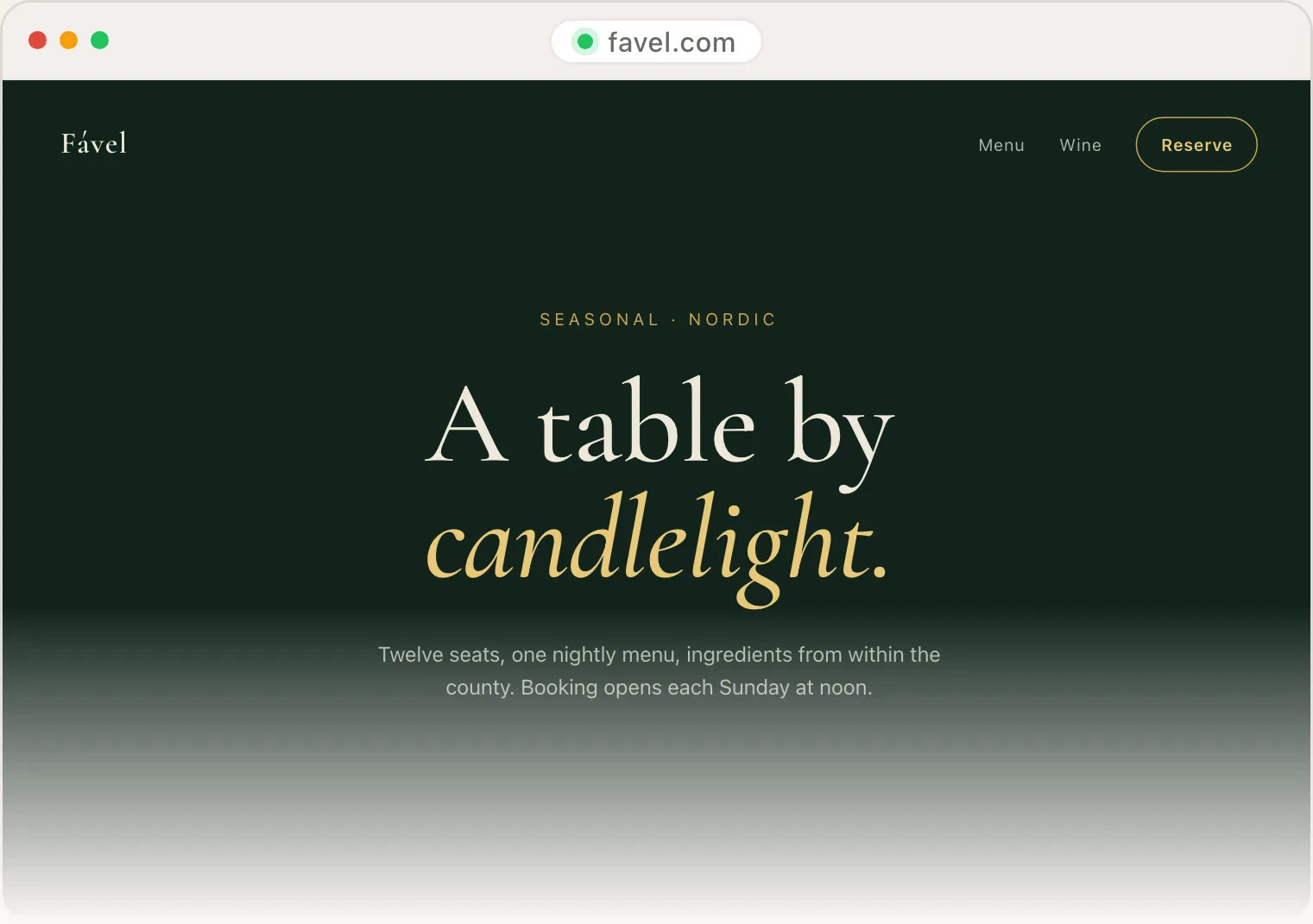 Fável, a restaurant site